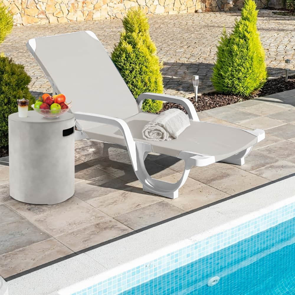 Spaco Outdoor Weather Resistant Tank Hideaway Table Fits Standard 20 LBS Propane Gas Tank for Fire Pits, Fire Pit Table for Outdoor as Patio, Garden, Gray