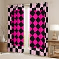 thumbnail image 2 of Manfei Female Men Minimalist Plaid Grid Black Out Curtains,Vintage Aesthetic Curtains Pack of 2 (42x63 Each),Mid Century Geometric Bedroom Curtains,Microfiber Bedroom Decor, 2 of 6