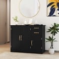 thumbnail image 2 of Costway Buffet Bahut de 40 Pouces Armoire Moderne de Rangement pour Cuisine avec 2 Tiroirs Noir, 2 of 10