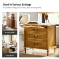 thumbnail image 5 of Farmhouse 3-Drawer End Table Set of 2 with Charging Station and Pull-Out Tray, Solid Wood Living Room Accent Tables for Sofa, Recliner, or Chair, Acorn, 5 of 7
