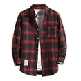 thumbnail image 1 of Camisas de franela a cuadros con forro polar Sherpa para hombre, chaquetas informales térmicas con botones, abrigo de trabajo cálido de invierno, ropa de abrigo de felpa, 1 of 3