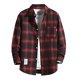 thumbnail image 1 of Camisas de franela a cuadros con forro polar Sherpa para hombre, chaquetas informales térmicas con botones, abrigo de trabajo cálido de invierno, ropa de abrigo de felpa, 1 of 3