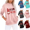 thumbnail image 3 of Valentine's Day Sweatshirt for Women Long Sleeve Crew Neck Casual Pullover Tops with Pockets Graphic Printed Cute Shirt(Mint Green,XL), 3 of 3