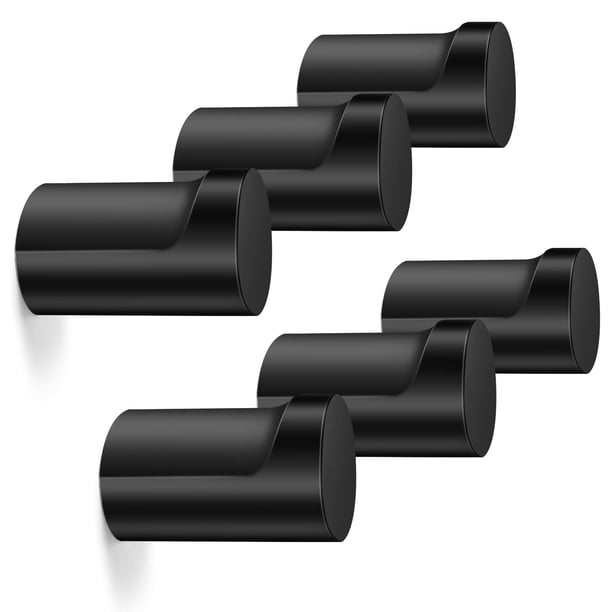 Ganchos de pared de madera de basdonte, 6 unidades, color negro, soportes de pared