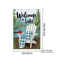 thumbnail image 4 of AMHNF Welcome to the Lake Linen Garden Flag with Adirondack Chair and Plaid Pillow for Spring Summer Home Outdoor Garden Yard Door Decor 12x18 inch, 4 of 5