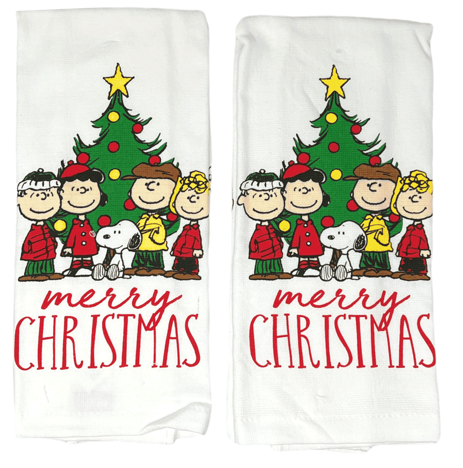 Peanuts Worldwide White Cotton Christmas Kitchen Towels, Set of 2 ...