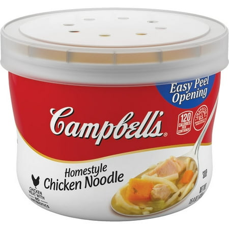 (3 Pack) Campbell's Homestyle Chicken Noodle Soup Microwavable Bowl, 15.4 (Best Store Bought Chicken Noodle Soup)