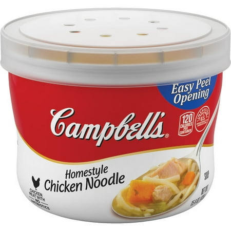 - (3 Pack) Campbell's Homestyle Chicken Noodle Soup Microwavable Bowl, 15.4 oz.