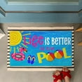thumbnail image 2 of Summer Door Mat,Life is Better at The Pool Indoor Outdoor Non-Slip Doormat,Entryway Front Porch Farmhouse Summer Welcome Door Mat Colorful for Entrance Decor,30" x 17", 2 of 6