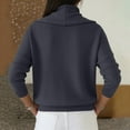 thumbnail image 4 of Dwralegc Sweaters for Women 2025 Cozy Solid Color Cowl Neck Knit Pullover Jumper Blouses Long Sleeve Loose Winter Spring Sweater Dark Gray XL, 4 of 5