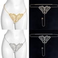 thumbnail image 2 of Glittering Rhinestones Butterfly Panties Thong Chain for Women Crystal Body Chain Jewelry G-String for Festivals Party Silver, 2 of 4