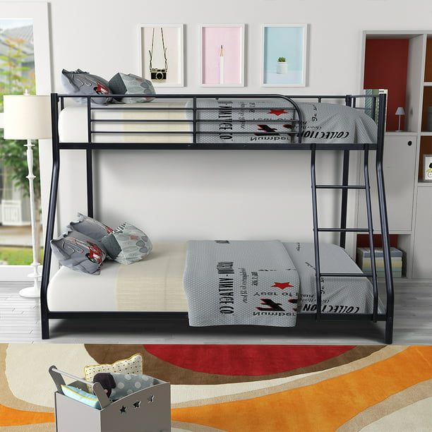 Metal Twin Over Full Bunk Bed Frame, Full On Metal Bunk Beds Heavy Duty
