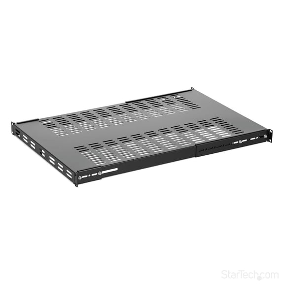 StarTech.com 1U 4-Post Adjustable Vented Server Rack Mount Shelf - 330lbs(150 kg) - 19.5 to 38in Adjustable Mounting Depth Universal Tray 19" AV/ Network Equipment Rack - 27.5in Deep