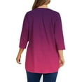 thumbnail image 4 of ZQUUVOU Women's Plus Size Tops Casual Print Round Neck 3/4 Sleeve T-Shirt Hot Pink (5XL), 4 of 5