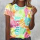 thumbnail image 2 of Camiseta de Manga Corta de Cuello Redondo Impresa de Pascua para las Mujeres, Poliéster Ligero Casual Top para el Hogar, Diario Y Primavera Invierno, 2 of 3