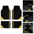 thumbnail image 6 of Leadwolf 4pcs Car Floor Mats Universal for Mercedes-Benz Vinyl Yellow Velvet Colored Stripe All Weather Front Rear Liner Carpet, 6 of 8