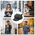 thumbnail image 2 of Jiibva Beret Women Cute Cat Ear Octagonal Hats Newsboy Cap Beret Vintage Painter Winter Hats Octagonal Caps, 2 of 7