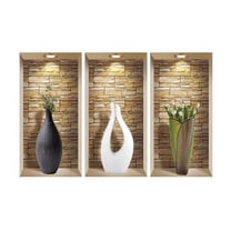HomeRoots 565392 Dia Faux Niche 3D Peel & Stick Wall Decals - Set of 3