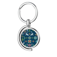 thumbnail image 1 of Flor ciervo Navidad nieve pixel Rotating keychain Metal Keyring Holder, 1 of 2