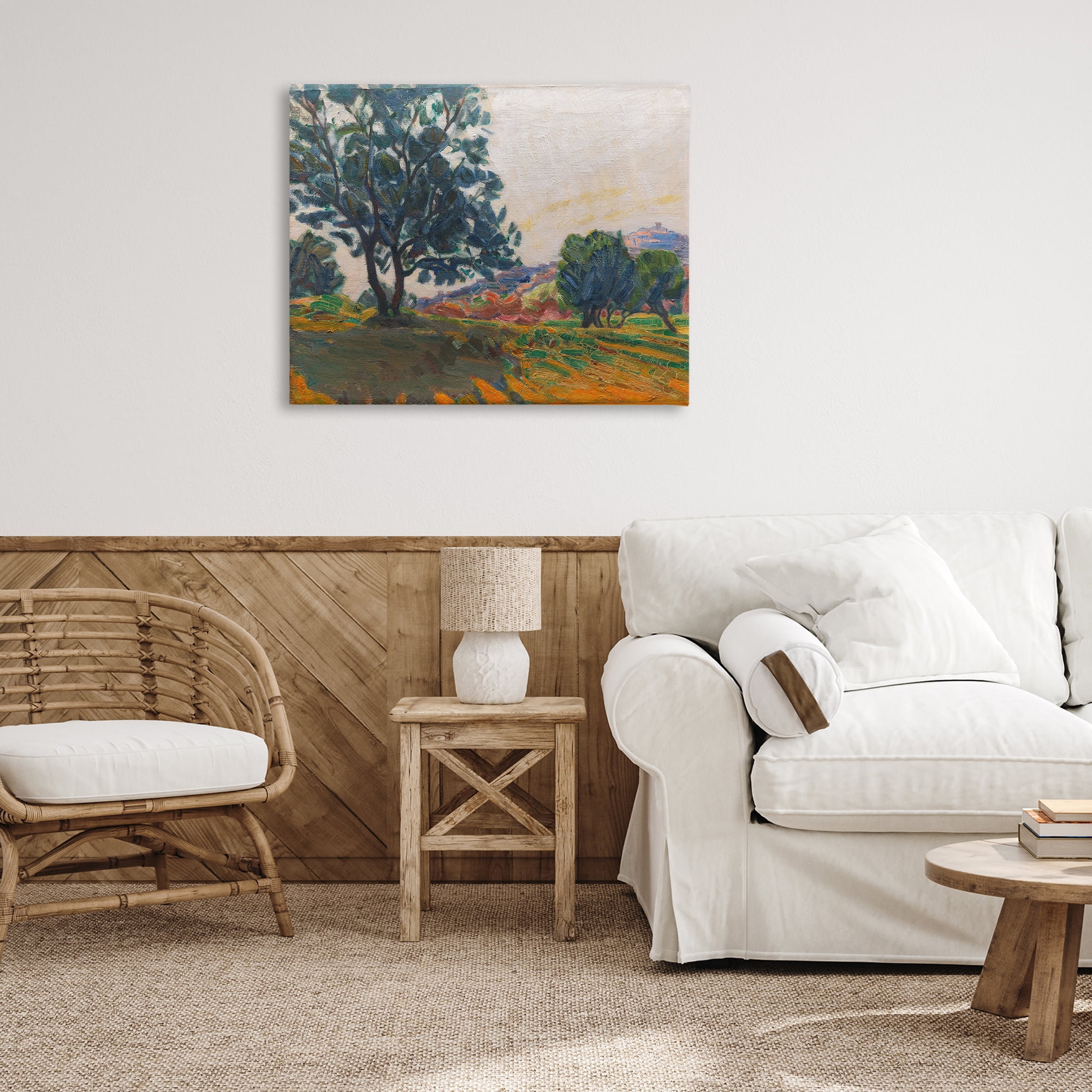 Stupell Industries Tree in Shadow Landscape & Nature Painting Wrapped Canvas Art Print Wall Art, 40 x 30