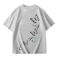 thumbnail image 2 of SUYIDA Kids Shirts Girls Cute Print Comfortable Short Sleeve T Shirts Round Neck Basic Shirts Tee for Boys & Girls Grey,120, 2 of 4