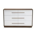 thumbnail image 3 of Baxton Studio Commode en Bois à 6 Tiroirs en Blanc et Noyer, 3 of 8