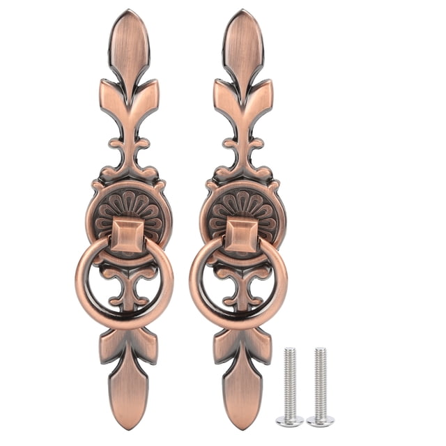 Pendant Handle, 2 Sets Pull Round Single Hole Handles Easy To Install, Convenient To Install And Disassemble Pull, For Drawer Furniture Wardrobes 231 Large Antique Copper