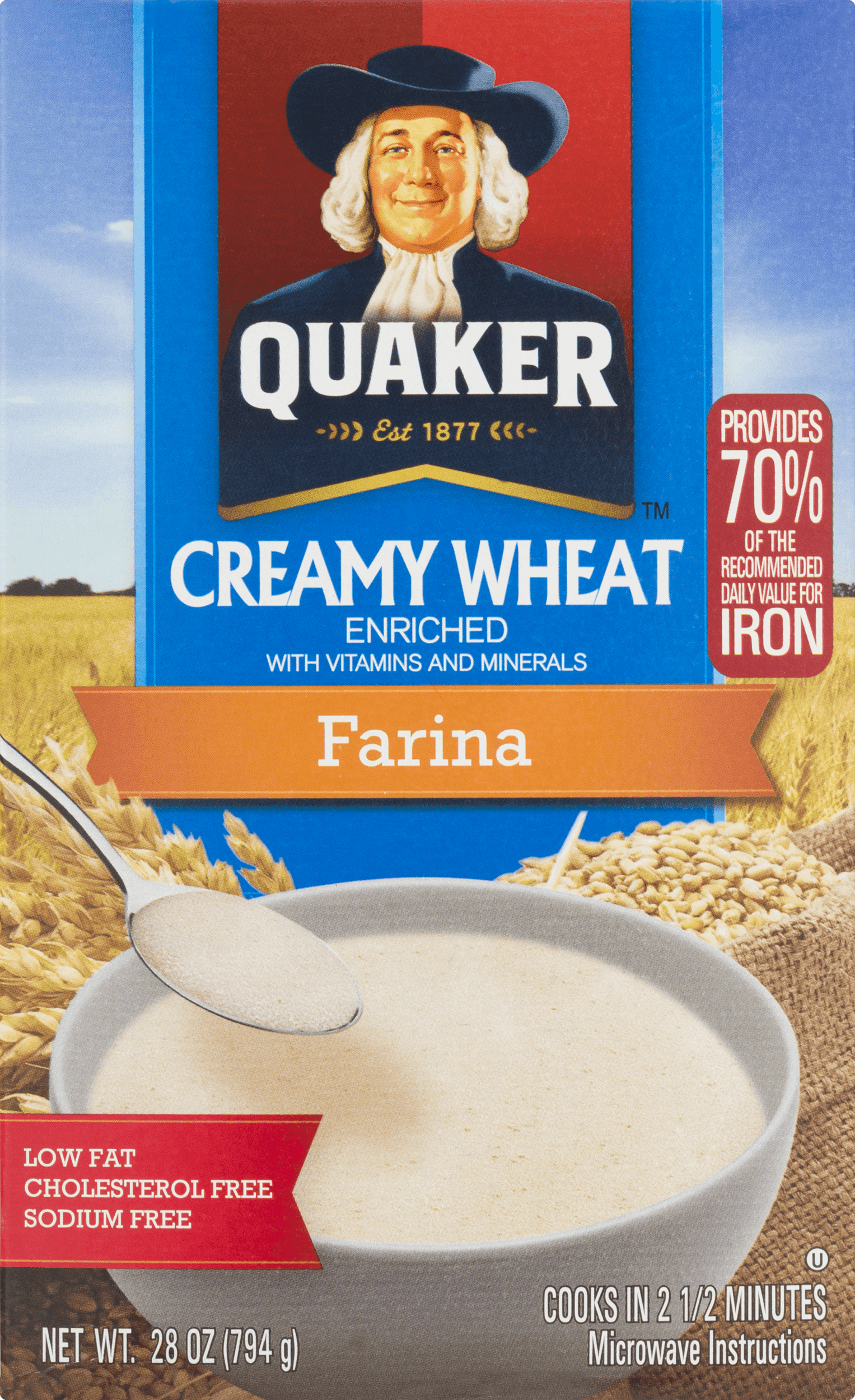 Quaker Farina Hot Cereal Dry Mix 28oz Box - Ready to Cook