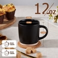 thumbnail image 3 of Vesteel Coffee Mugs Set of 4, 12oz Porcelain Coffee Cups with handle, Ceramic Stoneware Mug for Milk, Coffee, Hot Cocoa, Microwave & Dishwasher Safe, Matte Black, 3 of 9