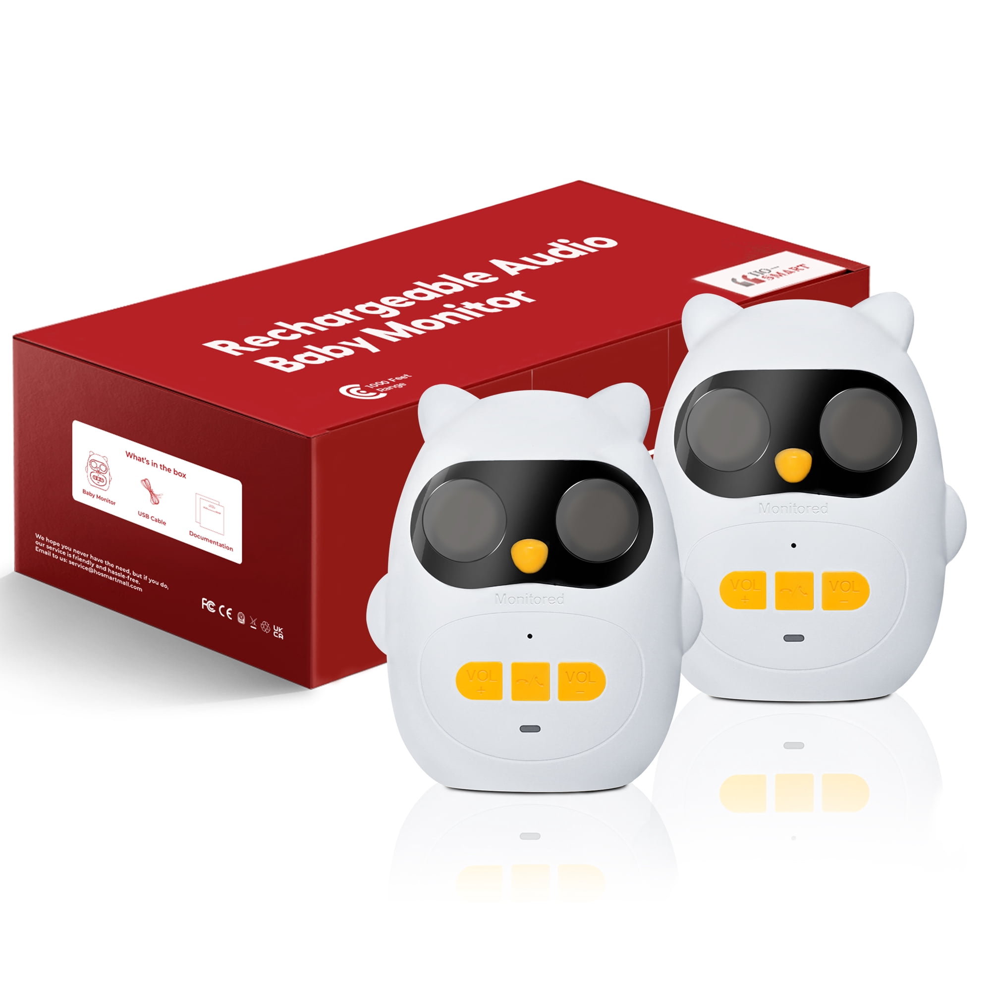 Audio Baby Monitor with Rechargeable Battery, Full-Duplex Wireless Intercom with 1000Ft Range, Baby Monitor Audio Only with Clear Sound, Two-Way Talk - for Home, Kids, Elderly, Pets, Indoor/Outdoor