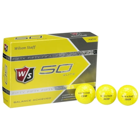 Wilson Staff 50 Elite Golf Balls, Yellow, 12 Pack