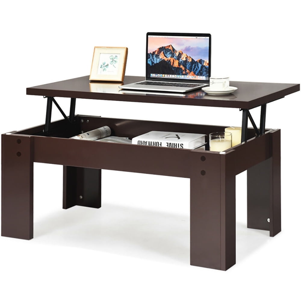 Finihen Coffee Table, Lift Top Coffee Pop-UP Cocktail Table-Brown, for Living Room, Reception Room, Office, Brown Finihen Coffee Table, Lift Top Coffee Pop-UP Cocktail Table-Brown, for Living Room, Reception Room, Office, Brown