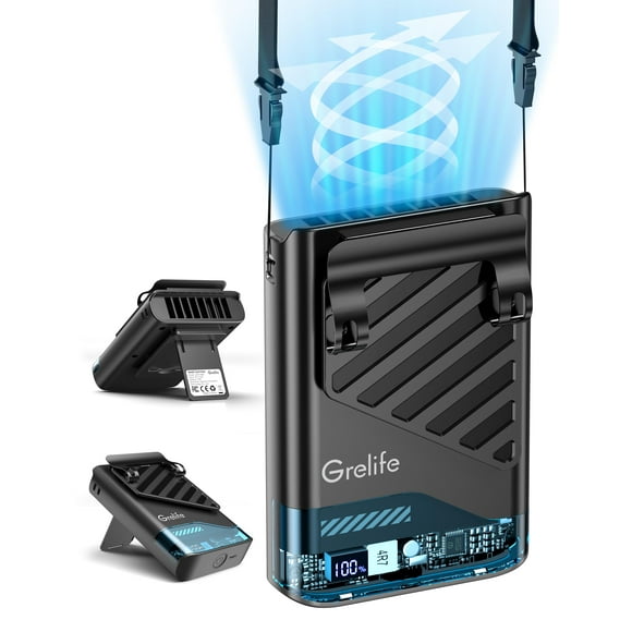 Ventilador de cintura portátil Grelife 2025 AI recargable durante 40 horas