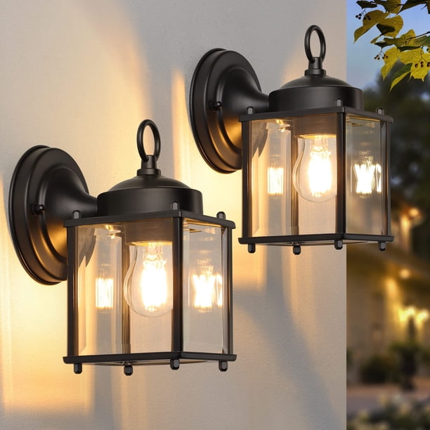 Farol de pared para exteriores MATAMEYE, impermeable para exteriores, paquete de 2