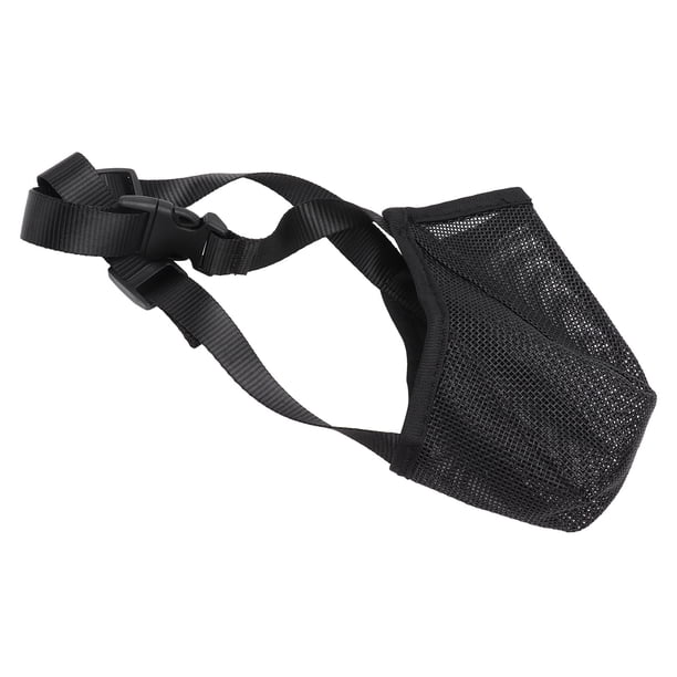 Bozal para Perro ANGGREK malla de Protección Suave con Correas Ajustables para perros Pequeños Medianos y Grandes negro