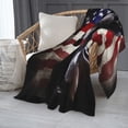 thumbnail image 2 of PHELIKA American Flag Dark Horse 02 All Season Soft Throw Blanket Lightweight Flannel Fleece Blankets 80"x60", 2 of 8