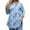 #47-Light Blue, variant on Craaazy Women's Plus Size Floral Print 3/4 Sleeve Crewneck T-Shirt - Casual Curved Hem Top Comfort & Style for Everyday Wear Gifts