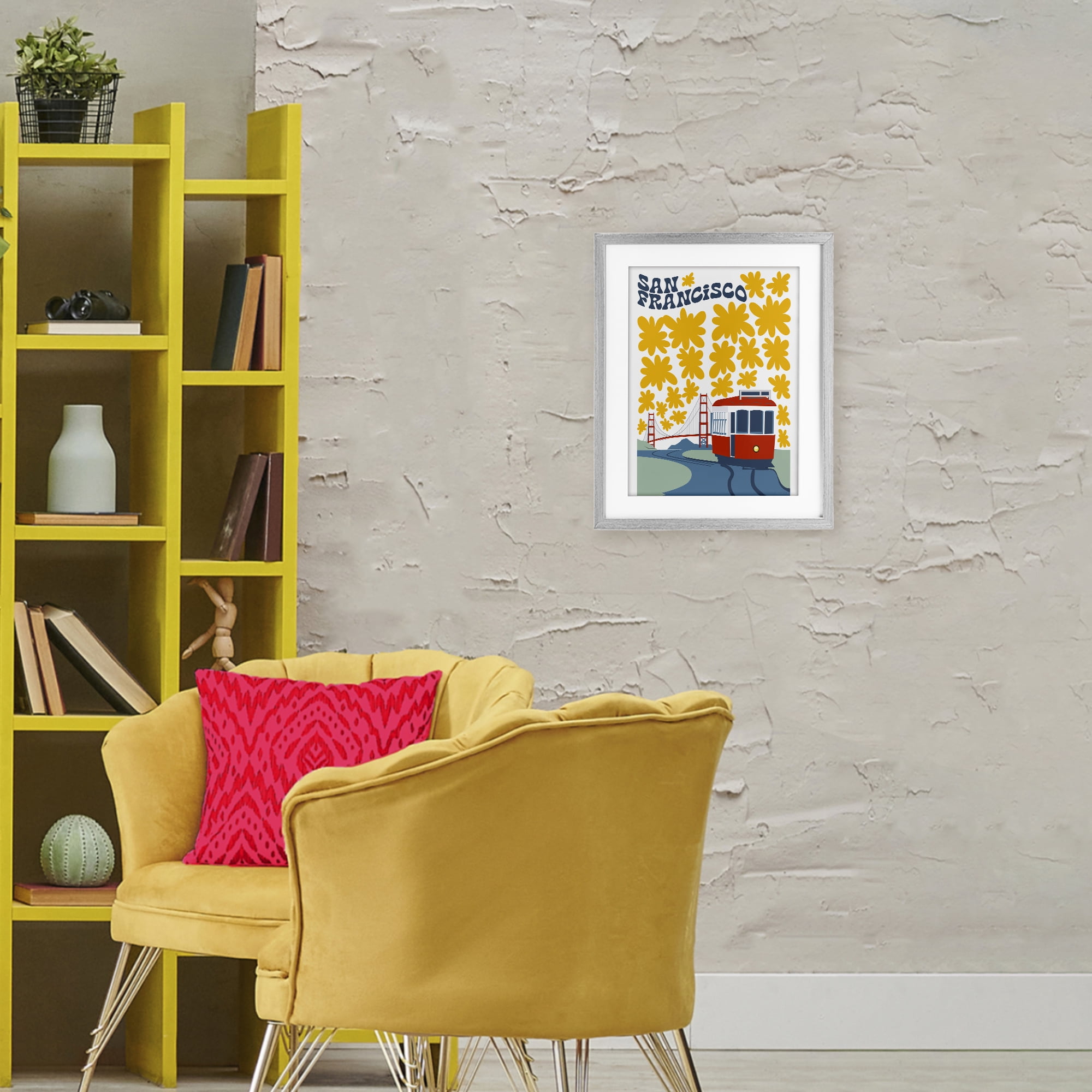 Stupell Industries San Francisco Trolley Gray Framed Print Under Glass, design by Omar Escalante