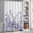 thumbnail image 6 of Purple Spring Floral Shower Curtain Set, Waterproof Shower Curtains for Bathroom, Watercolor Elegant Pastoral Flowers Washable Fabric Cloth Bath Curtain for Bathtub Decoration with Hooks 72x78 Inches, 6 of 9