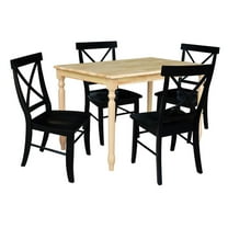 International Concepts 30x48 Solid Wood Dining Table with 4 Chairs in Natural