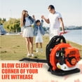 thumbnail image 6 of SHUO Y - 52cc 2-Stroke Backpack Gas Leaf Blower, 550 CFM 205 MPH Heavy-Duty Gas Powered Blower for Lawn & Yard Cleaning (06-Orange), 6 of 12