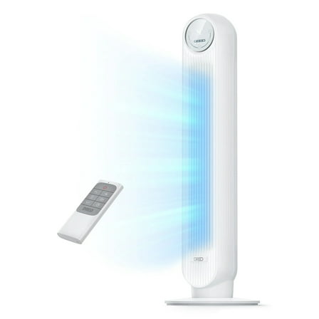 Dreo Tower Fan, Quiet Smart WiFi Fan with Remote, 90° Oscillating, Voice Control, 4 Modes, 4 Speeds, 8H Timer，white