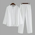 thumbnail image 3 of INCERUN Men's 2Pcs Cotton Pajamas Set Tops Shorts Loungewear Nightwear Suits PJ Sleep Set, 3 of 8