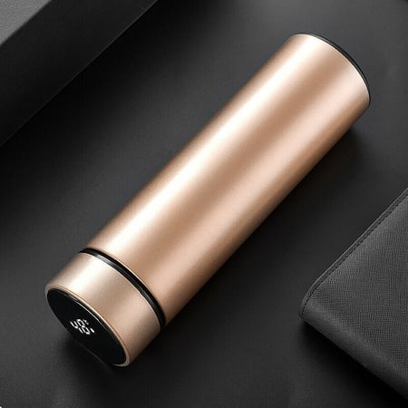 

JahyElec 500 ML Vacuum Sealed Steel Thermos Insulated Coffee Cup Travel Mug LED Display(Gold)