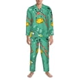 thumbnail image 3 of Picia Funny Animals in Jungle Pattern Men’s Long-Sleeve Sleepwear Set - Soft 2-Piece Loungewear with Pockets, Comfy PJs for Relaxing Nights-Large, 3 of 7