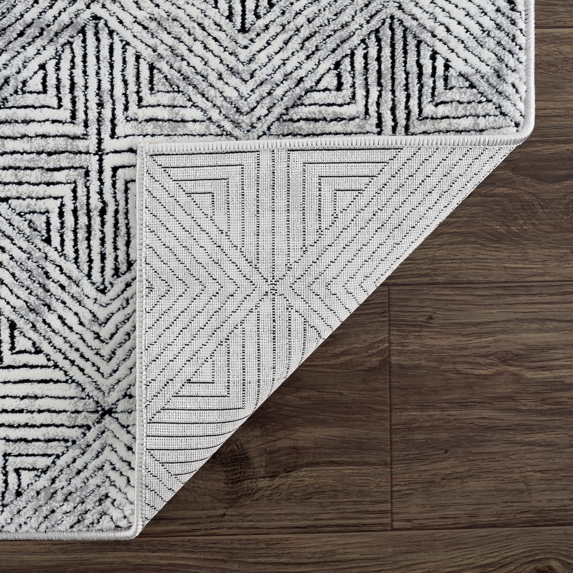 United Weavers Amir Azora Modern Geometric Area Rug, Black, 12'6" x 15