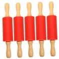 thumbnail image 4 of WHAMVOX Baking Rolling Pin Red Wood 5Pcs 8.9x1.6in, 4 of 8