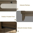 thumbnail image 6 of 52" Wide 6 Different Drawer Double Dresser for Bedroom, Boho Rattan Dresser Ganlly with Charging Station, 6 of 8