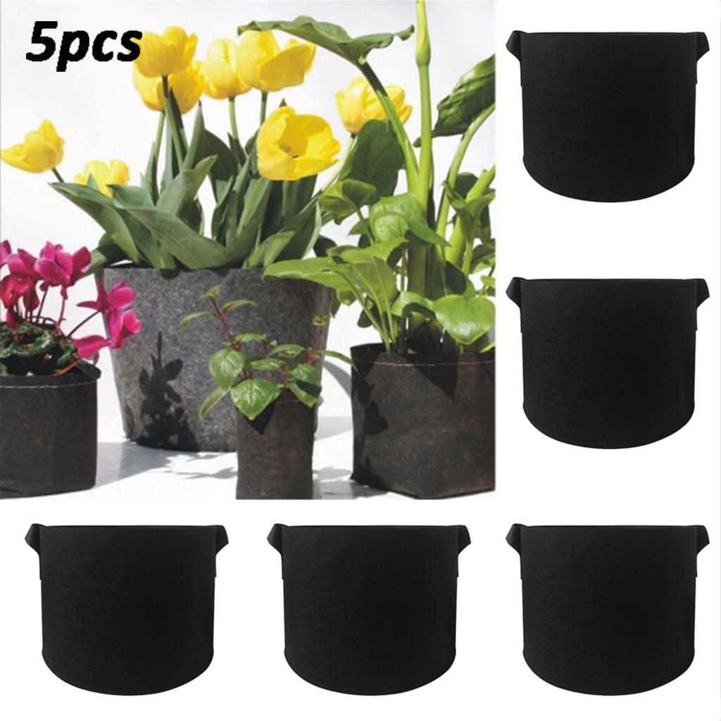 Round Fabric Pots Plant Pouch Root Container Grow Bag Aeration Container handles 
