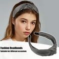 thumbnail image 3 of Unique Bargains 1 Pcs Hairband for Women Faux Leather Knotted Headband Gray 1.57 Inch Wide, 3 of 7